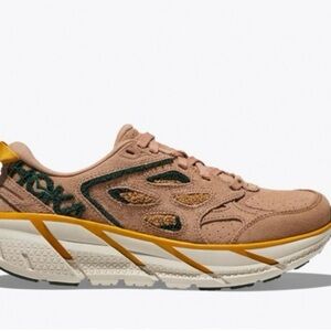 Hoka One One Tan and Green Sneakers